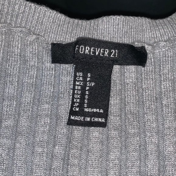 Grey ribbed v neck bodysuit - Picture 3 of 3